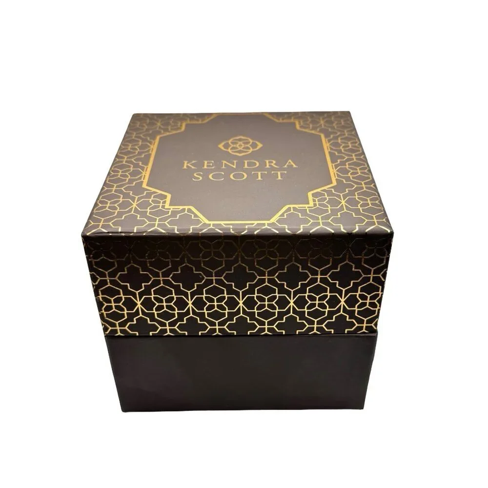 NEW Kendra Scott Ornate Jewelry Box  Gold Blue Sodalite Quartz Gold Tone Square